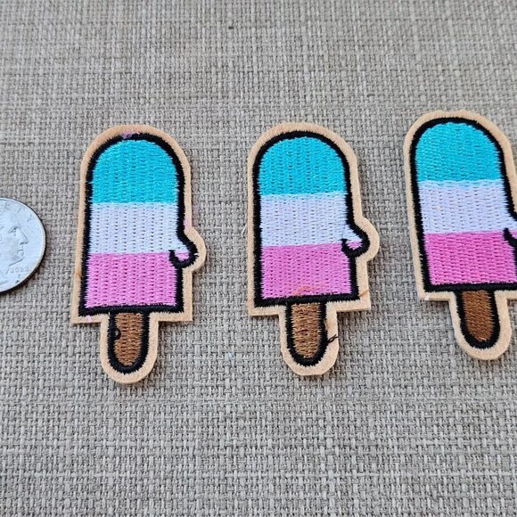 Lipstick Sequins Patches Ice Popsicle Patches Lot of 6 Iron ON Patches - Picture 2 of 9